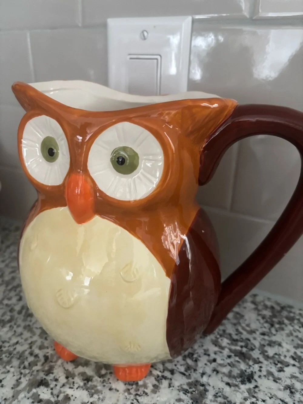 Owl Ceramic Pitcher Adorable NEW Final Sale